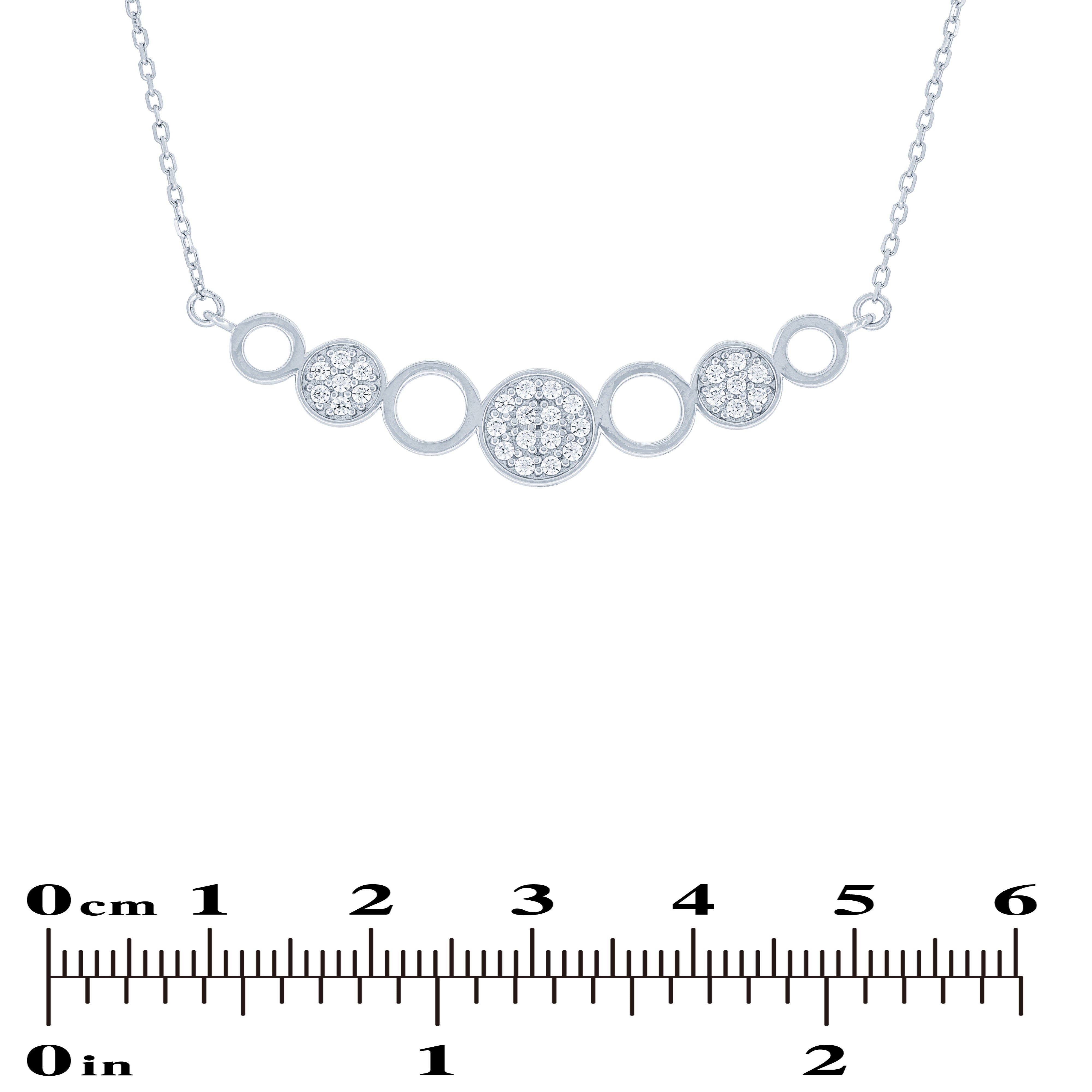 (100064) White Cubic Zirconia Necklace In Sterling Silver