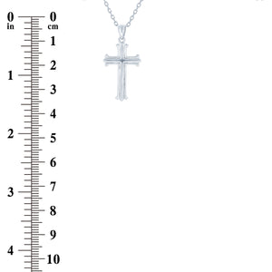 (100007) Cross Pendant Necklace In Sterling Silver