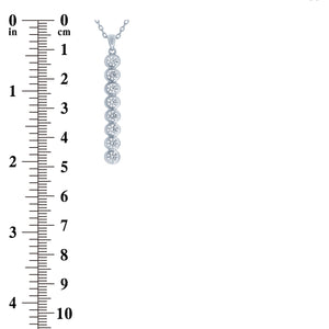 (100051) White Cubic Zirconia Pendant Necklace In Sterling Silver