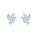 (100059) White Cubic Zirconia Bird Earrings In Sterling Silver