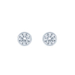 (100061) Round Cut 6mm White Cubic Zirconia Stud Earrings In Sterling Silver