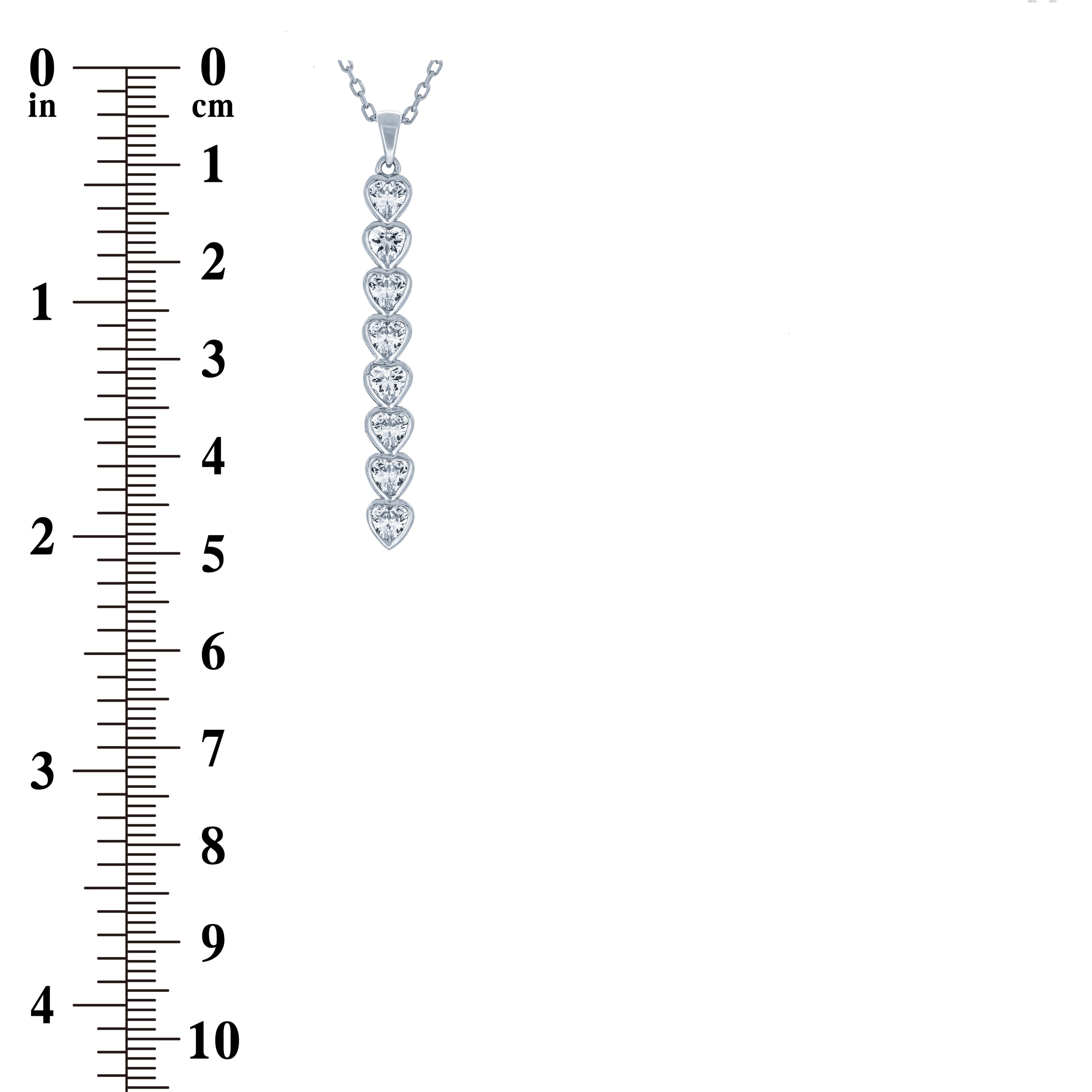 (100063) White Cubic Zirconia Pendant Necklace In Sterling Silver
