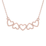 (100066A) Hearts Necklace In Sterling Silver and Rose Gold Plate