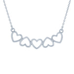 (100066) Hearts Necklace In Sterling Silver
