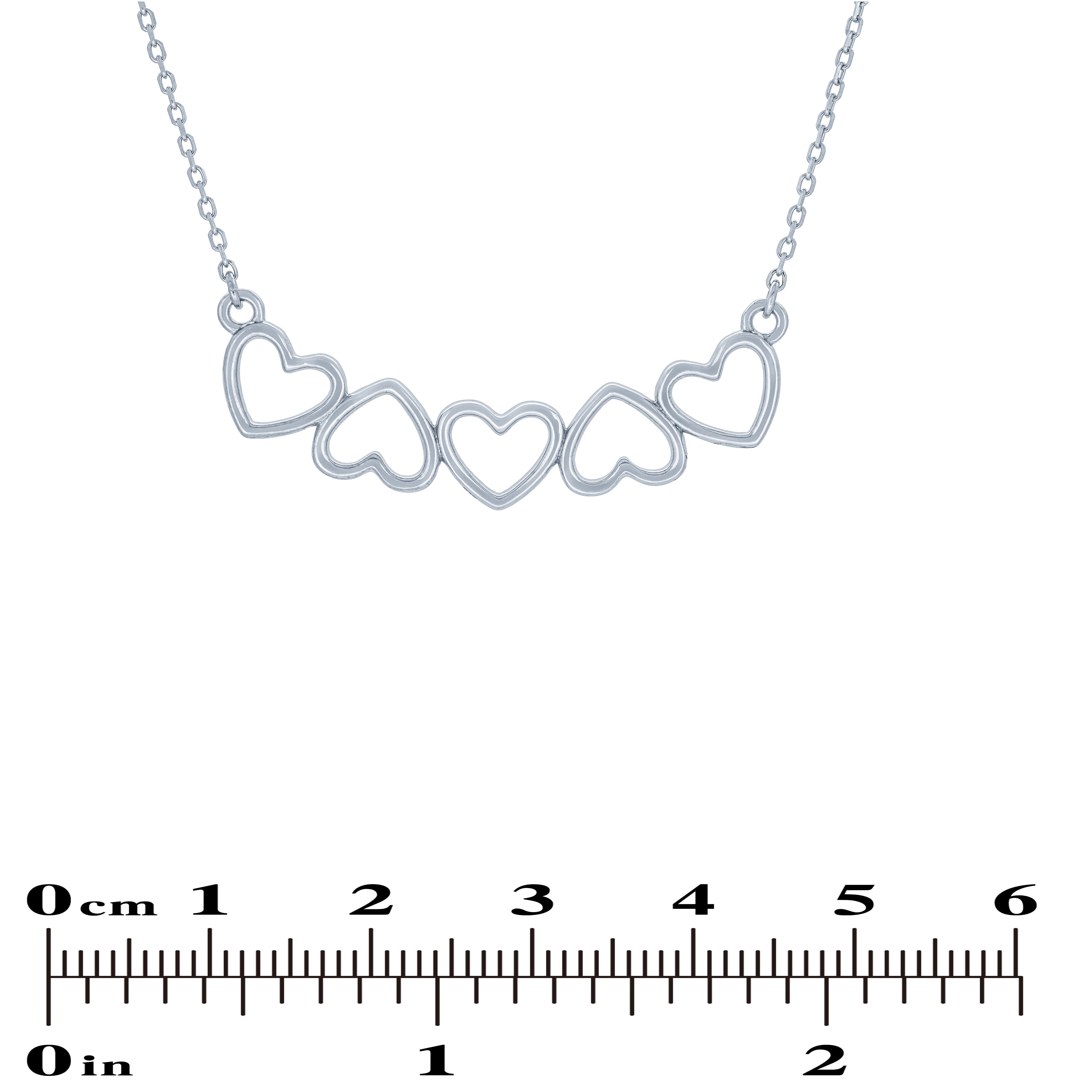 (100066) Hearts Necklace In Sterling Silver