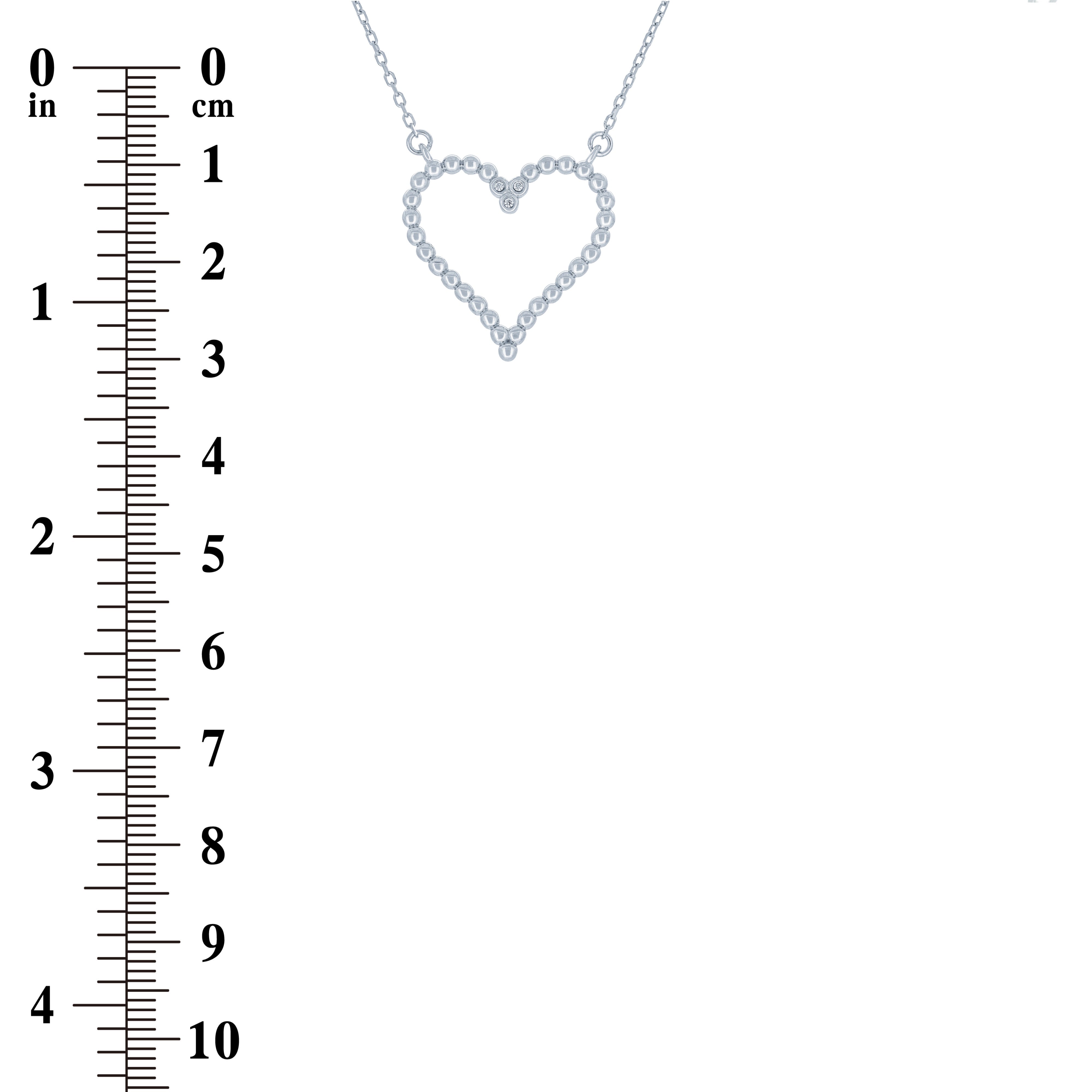 (100070) White Cubic Zirconia Heart Necklace In Sterling Silver