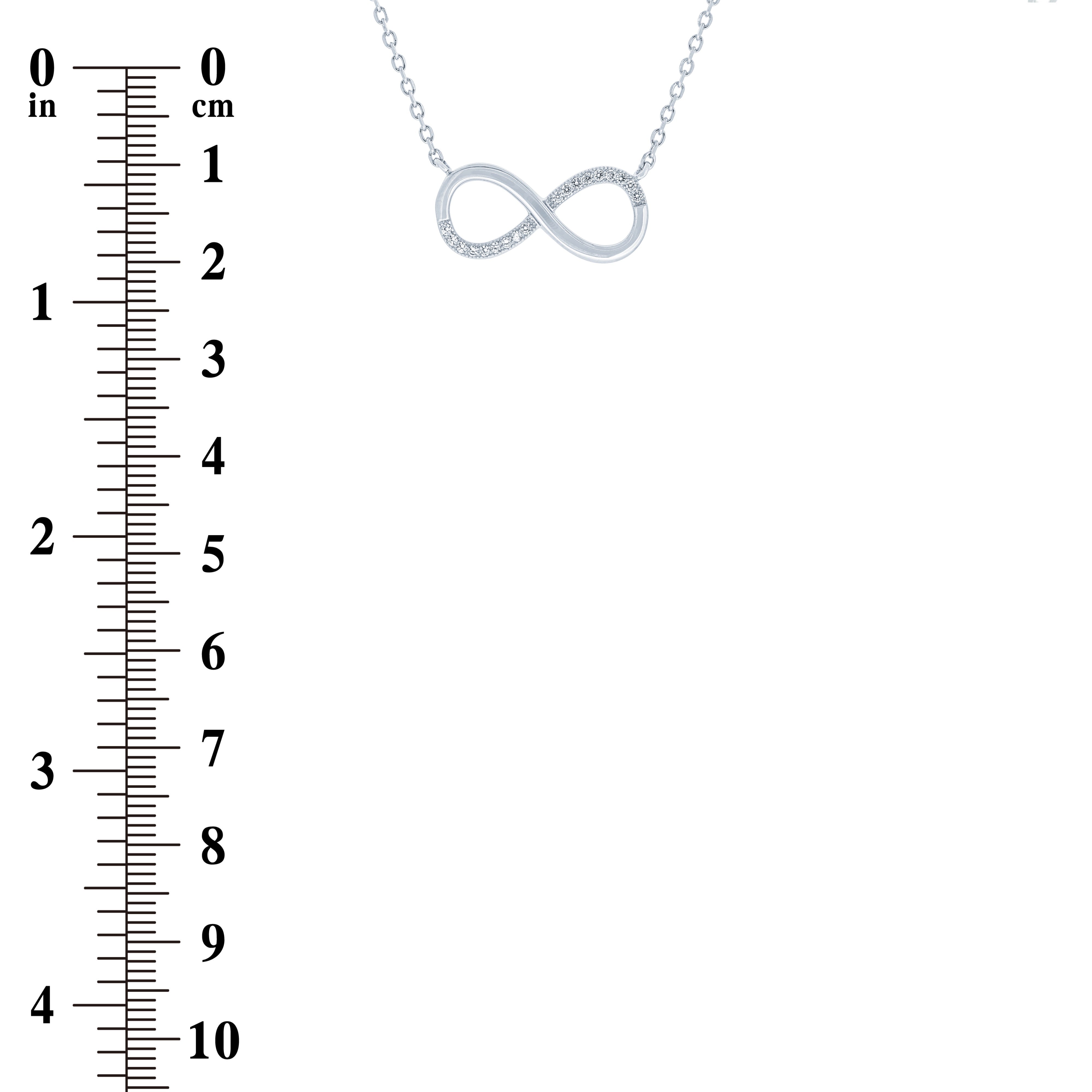 (100077) White Cubic Zirconia Infinity Necklace In Sterling Silver