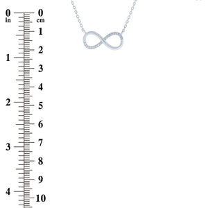 (100077) White Cubic Zirconia Infinity Necklace In Sterling Silver
