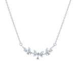 (100085) White Cubic Zirconia Necklace In Sterling Silver