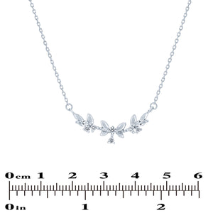 (100085) White Cubic Zirconia Necklace In Sterling Silver