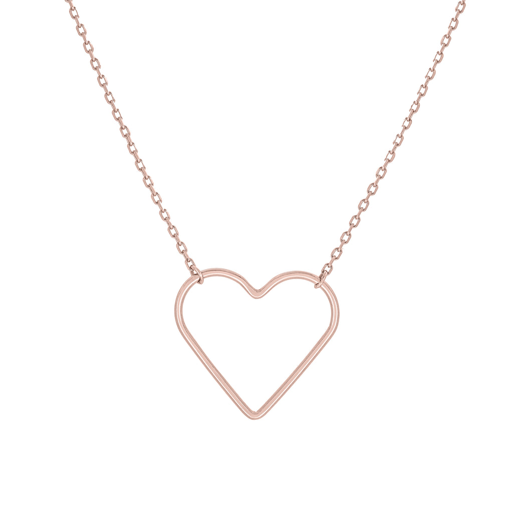 (100088A) Heart Necklace In Sterling Silver and Rose Gold Plate