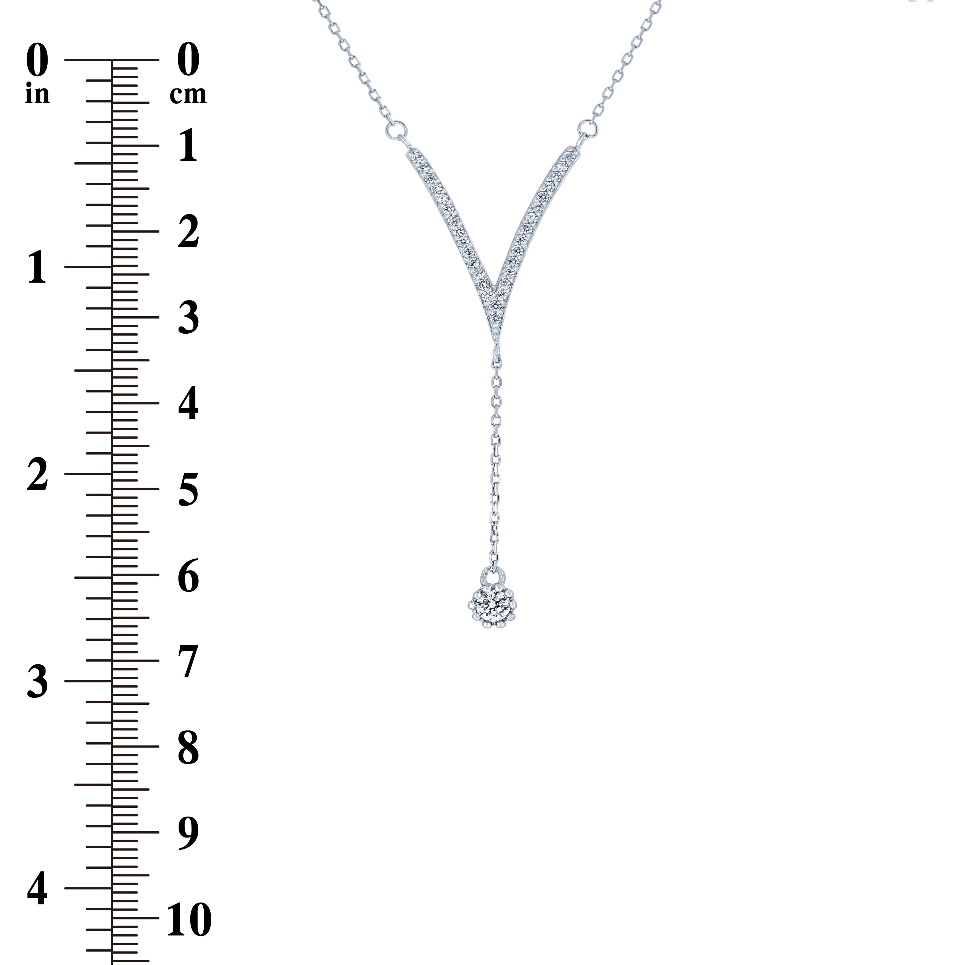 (100092) White Cubic Zirconia Necklace In Sterling Silver