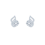 (100104) White Cubic Zirconia Stud Earrings In Sterling Silver