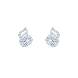 (100104) White Cubic Zirconia Stud Earrings In Sterling Silver