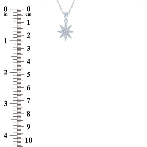 (100107) Snowflake Pendant Necklace In Sterling Silver