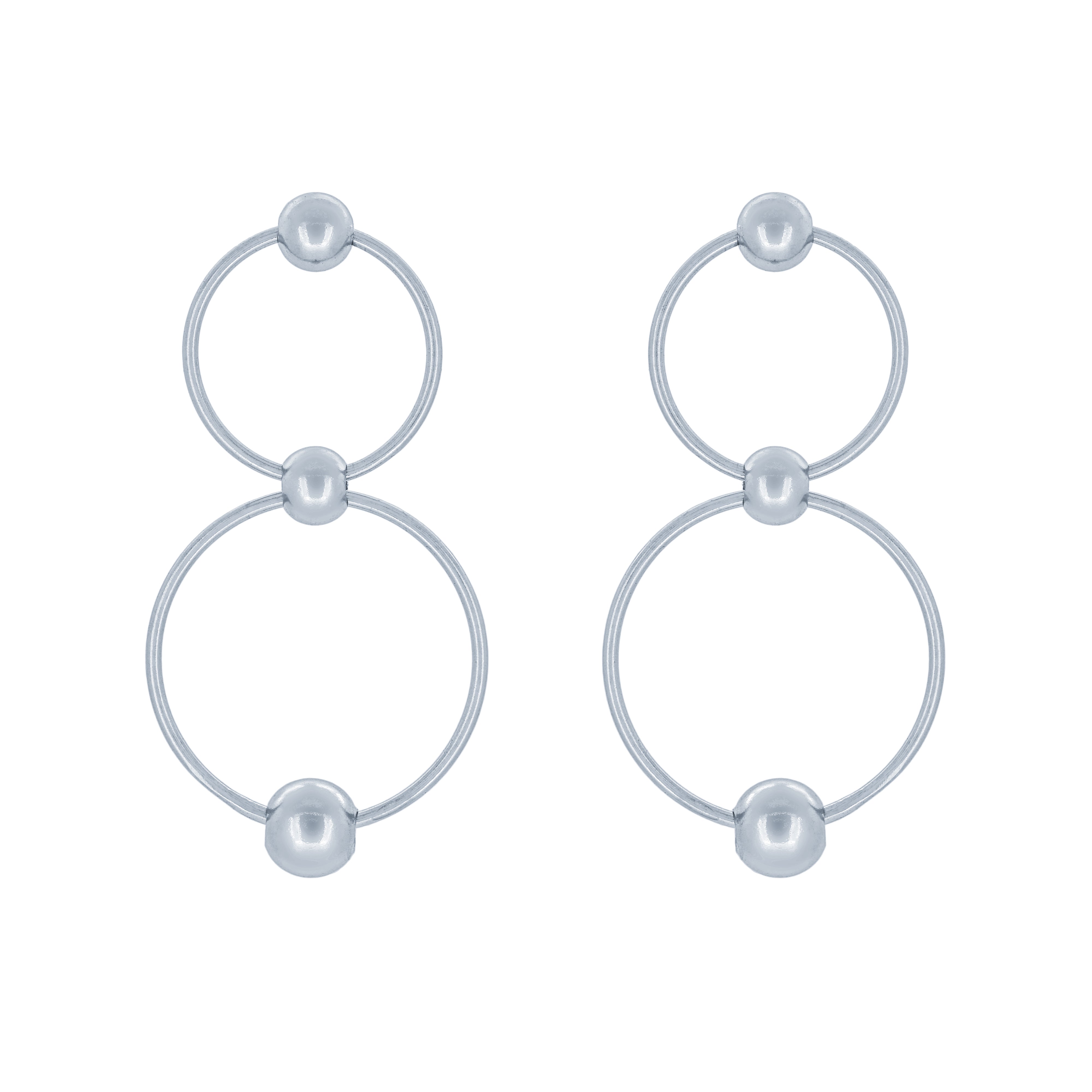 (100127) Circles Earrings In Sterling Silver
