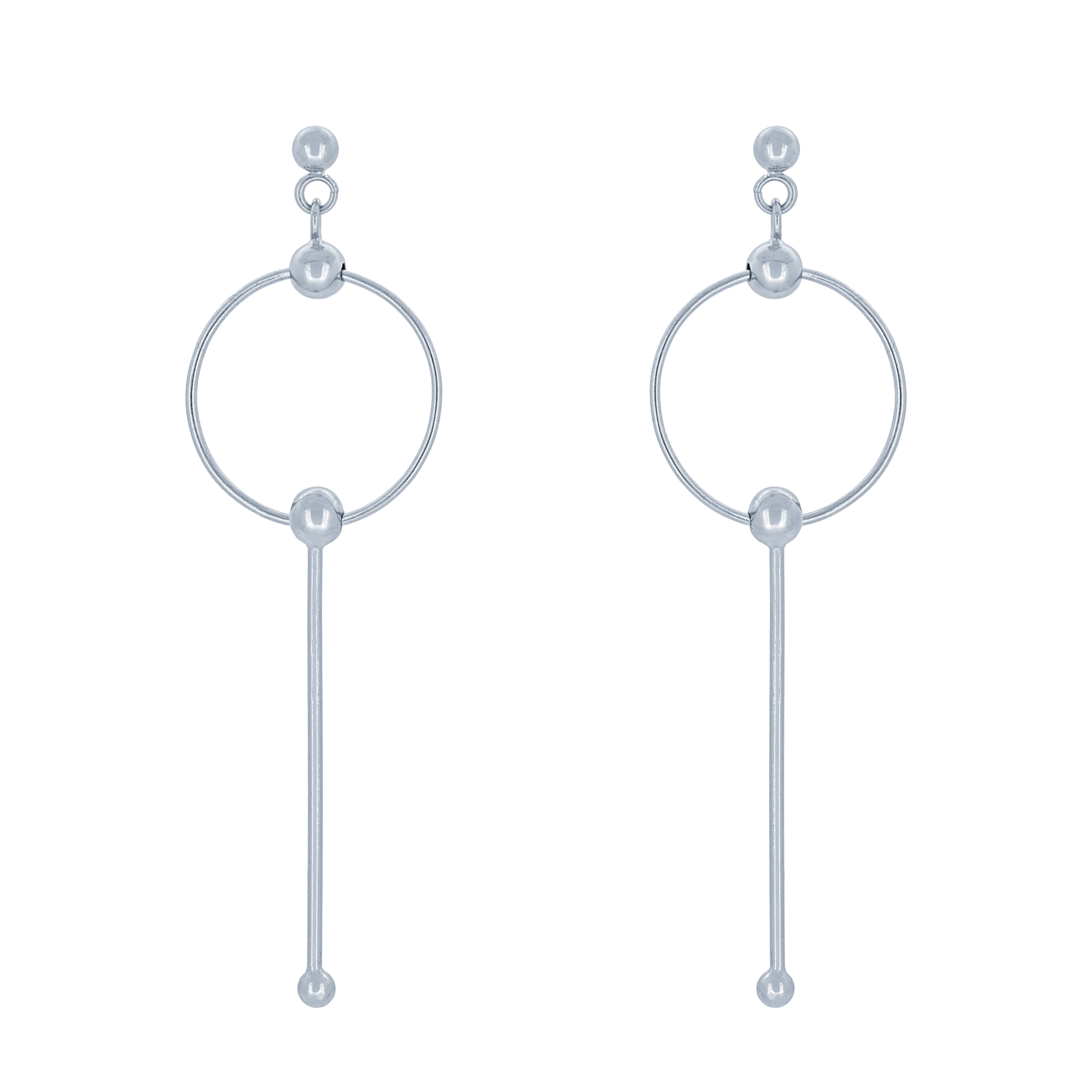 (100129) Circle Earrings In Sterling Silver