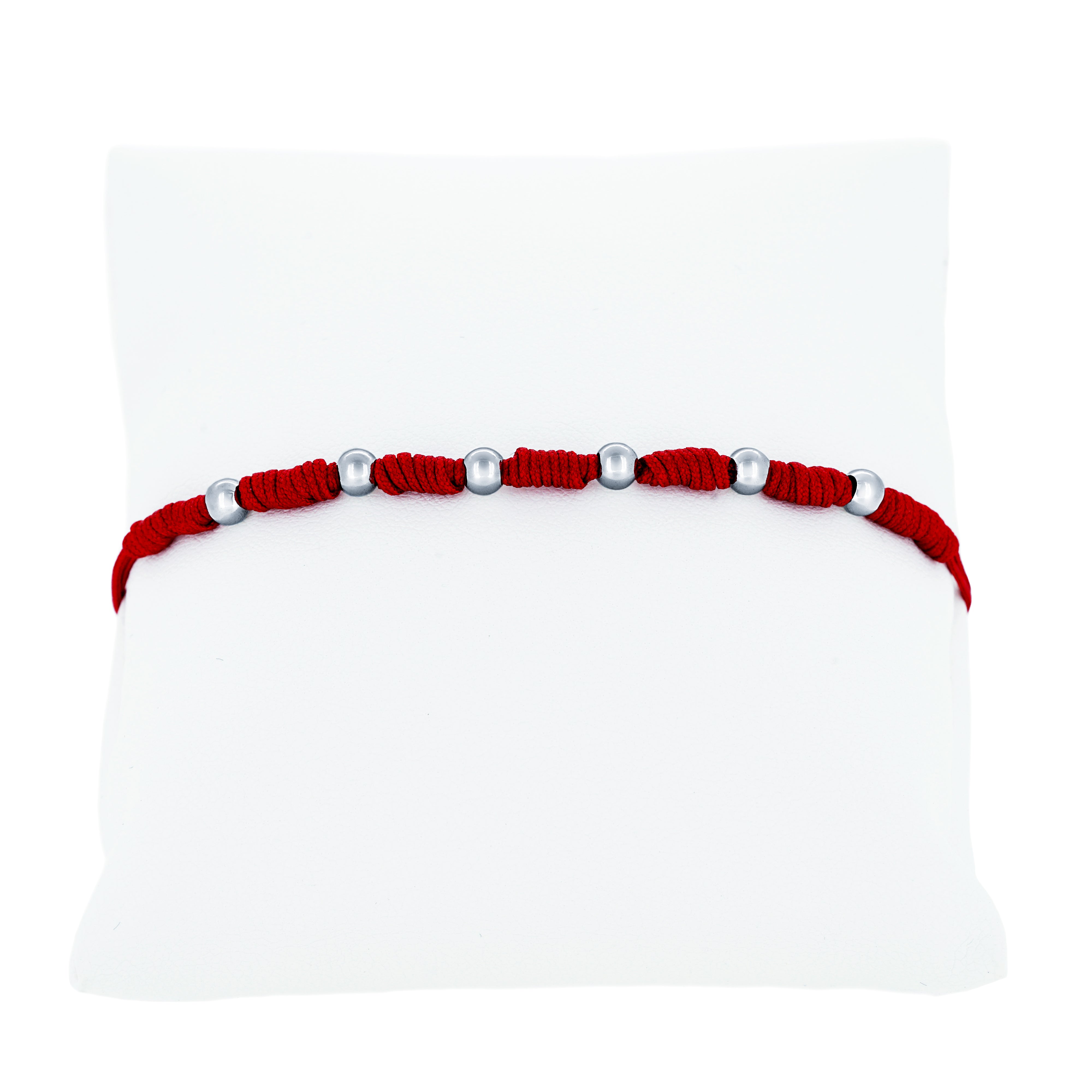 (100130) Red String Bracelet In Sterling Silver