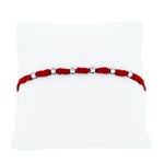 (100130) Red String Bracelet In Sterling Silver