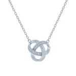 (100136) White Cubic Zirconia Pendant Necklace In Sterling Silver