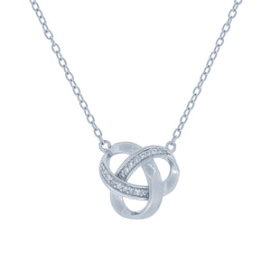 (100136) White Cubic Zirconia Pendant Necklace In Sterling Silver