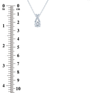 (100165) White Cubic Zirconia Pendant Necklace In Sterling Silver